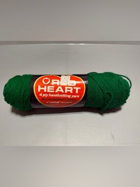 Vintage red heart paddy green 4-Ply Handknitting Yarn - Green